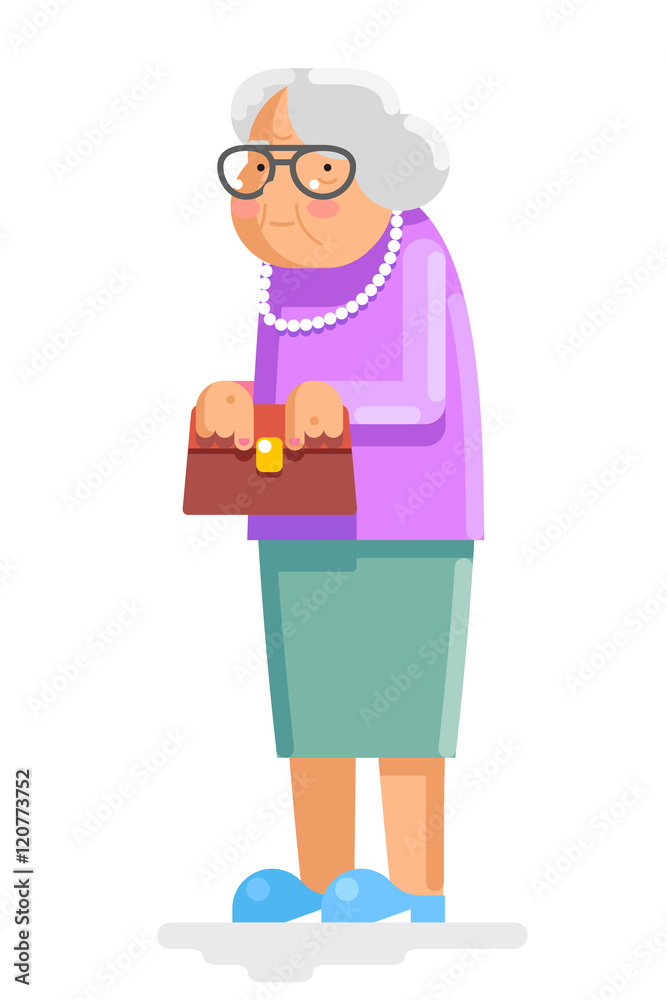 Grandmother Old Adult Flat Design Vector Illustration Grandmother Old Adult Flat Design Vector Illustration