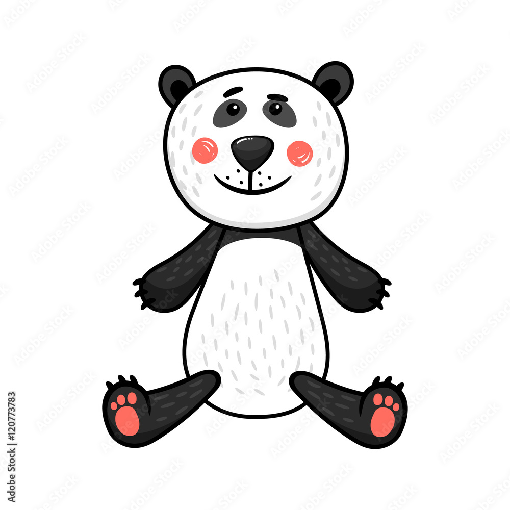 Naklejka premium Cute sitting panda