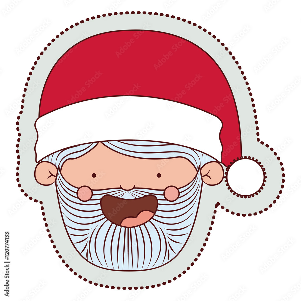 Santa cartoon icon. Merry Christmas season decoration figure theme