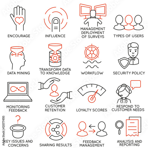 Vector set of 16 icons related to business management, strategy, career progress and business process. Mono line pictograms and infographics design elements - part 27