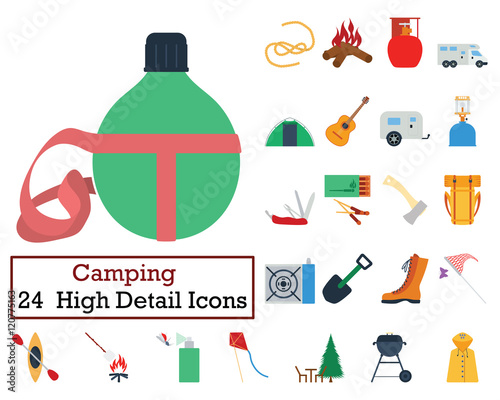 Set of 24 Camping Icons