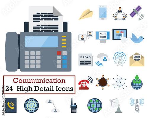 Fotografi Set of 24 Communication Icons