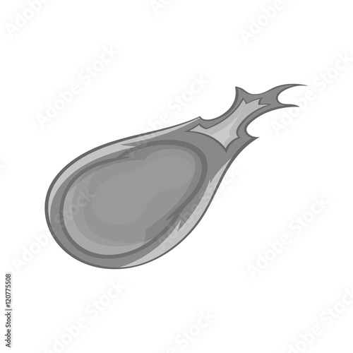 Falling meteorite icon in black monochrome style on a white background vector illustration
