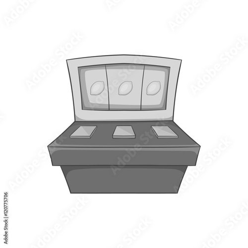 Slot machine icon in black monochrome style on a white background vector illustration