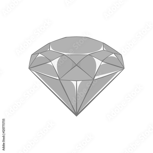 Diamond icon in black monochrome style on a white background vector illustration