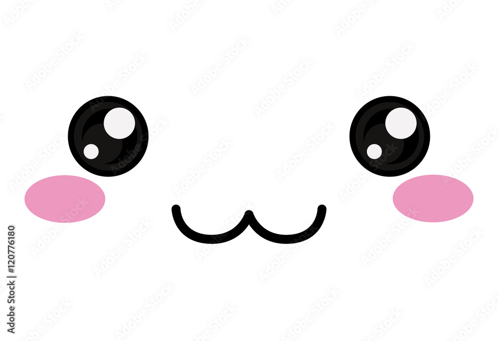 Kawaii happy face icon. Cute cartoon and character theme. Isolated design.  Vector illustration vector de Stock | Adobe Stock