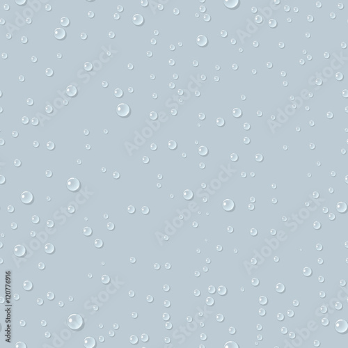 Water transparent drops seamless pattern.