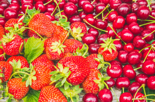 strawberry and cherries. 