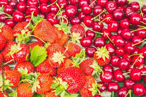 strawberry and cherries. 