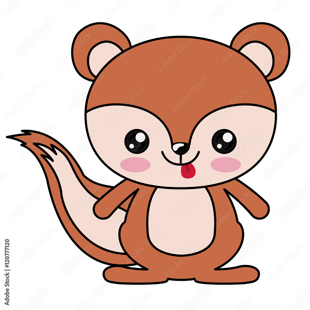 Squirrel with kawaii face icon. Cute animal cartoon and character theme. Isolated design. Vector illustration Squirrel with kawaii face icon. Cute animal cartoon and character theme. Isolated design. Vector illustration