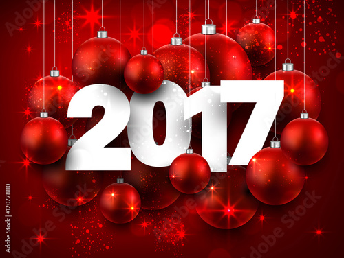 2017 New Year red background.