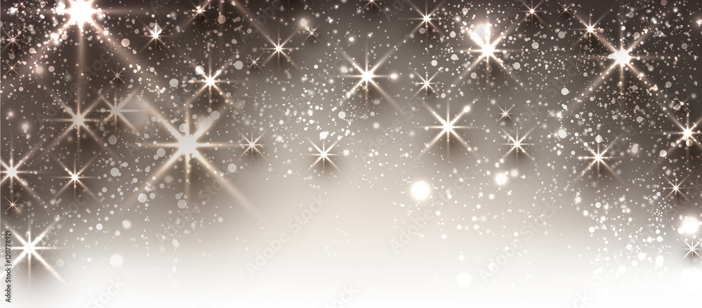 Winter festive luminous banner.
