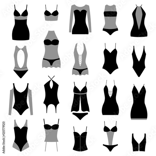 Set of erotic lingerie, vector illustration