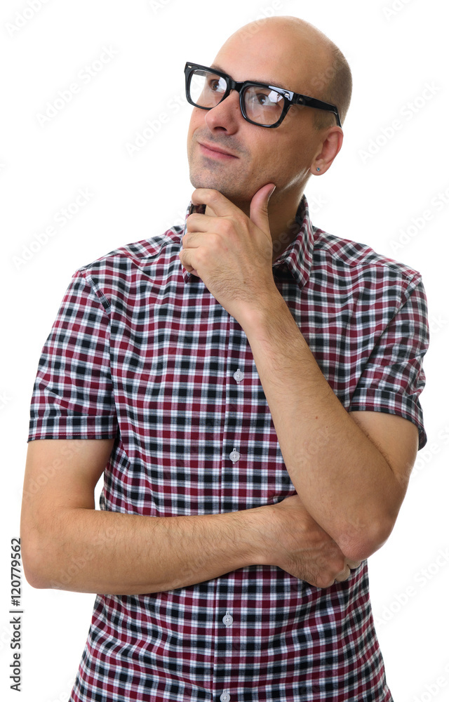 fashionable casual man thinking and looking up fashionable casual man thinking and looking up