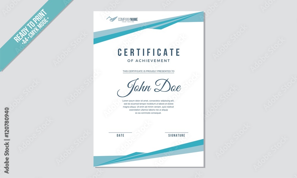 Certificate decorated template with blue shapes vector Certificate decorated template with blue shapes vector