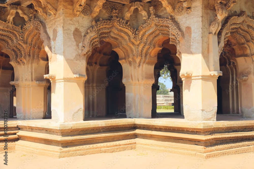 Lotus Mahal in Hampi, India. Detail
