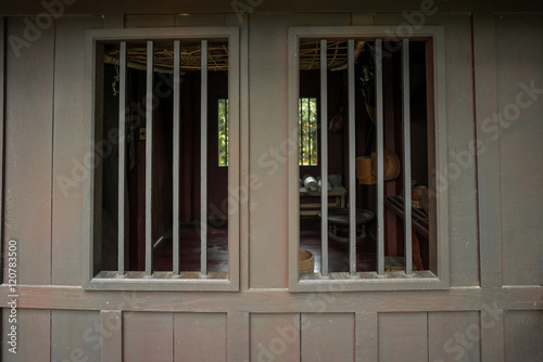 two of wooden window