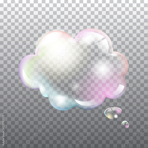 Abstract transparent soap speech bubble