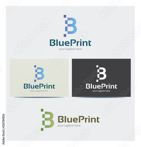 Logo Lettre B Carte de Visite et Charte Graphique Entreprise Plusieurs Couleurs