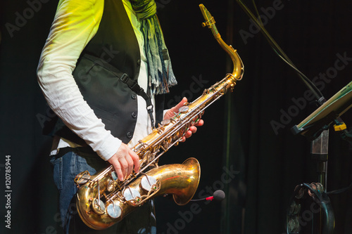 Saxophonist on a stage