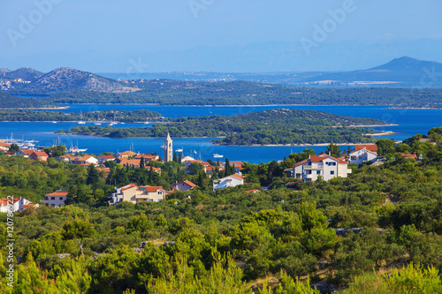 Serene view of beautiful town of Murter on Murter Island, Croatia