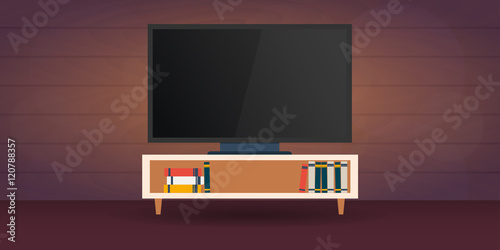 Watching Tv. Vector illustration