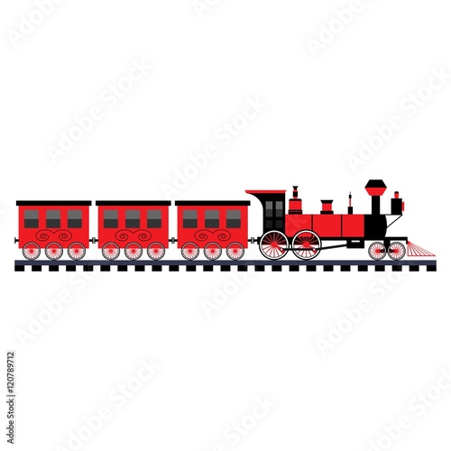Vector illustration of a toy red train