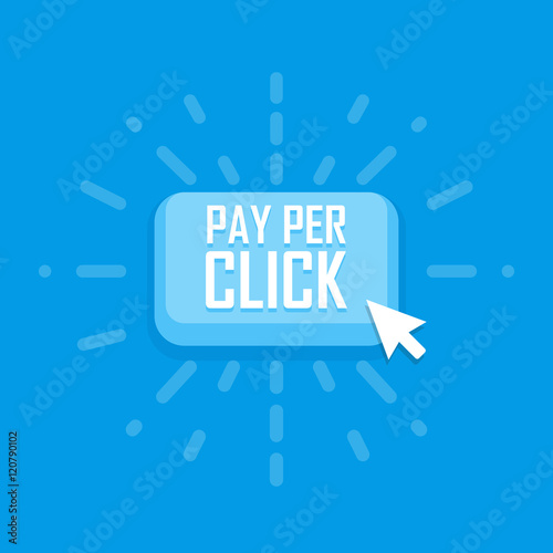 Pay per click concept flat icon. Vector illustration