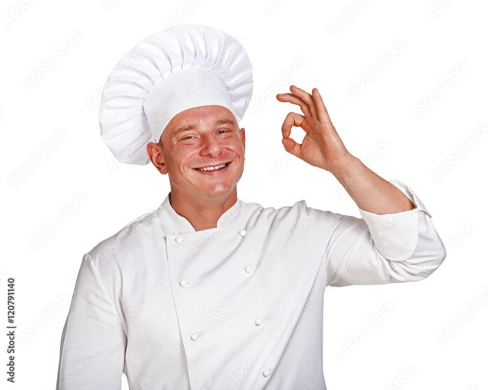 Chef man isolated over white background. Chef man isolated over white background.