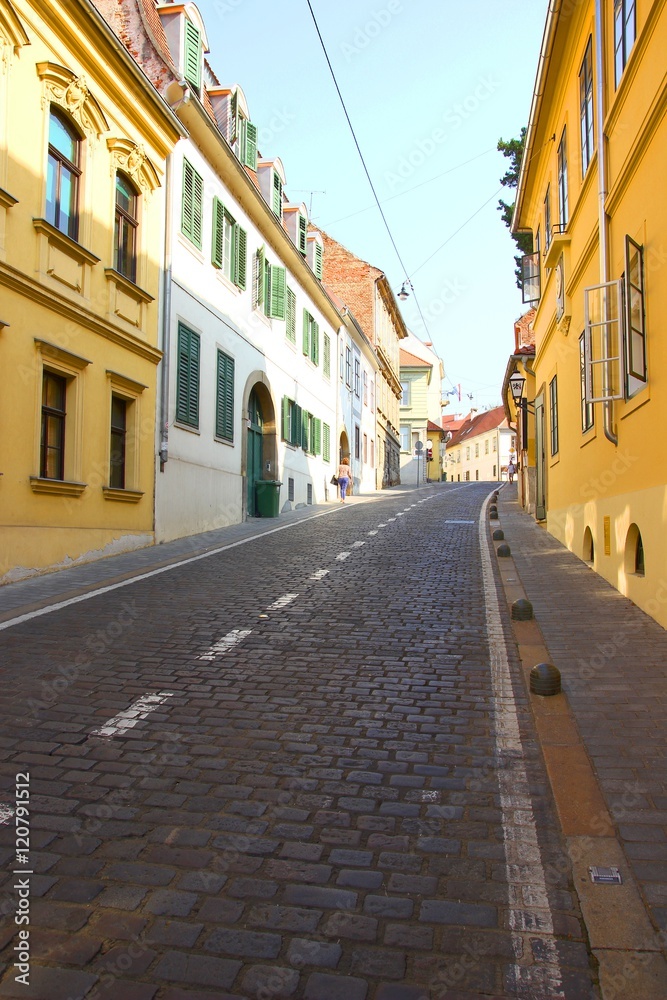 Obraz premium Street in Zagreb Upper town, Croatia
