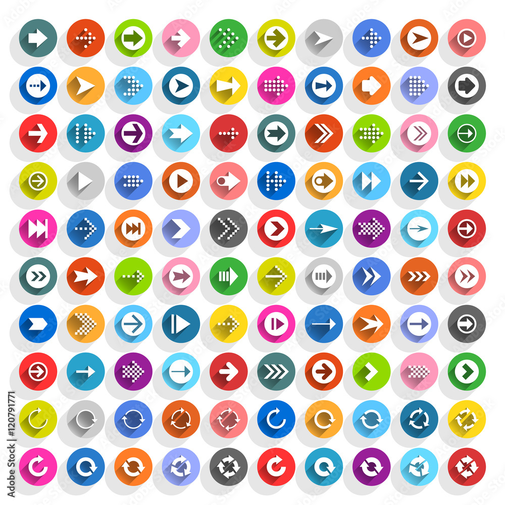 Flat arrow icon circle web button Flat arrow icon circle web button