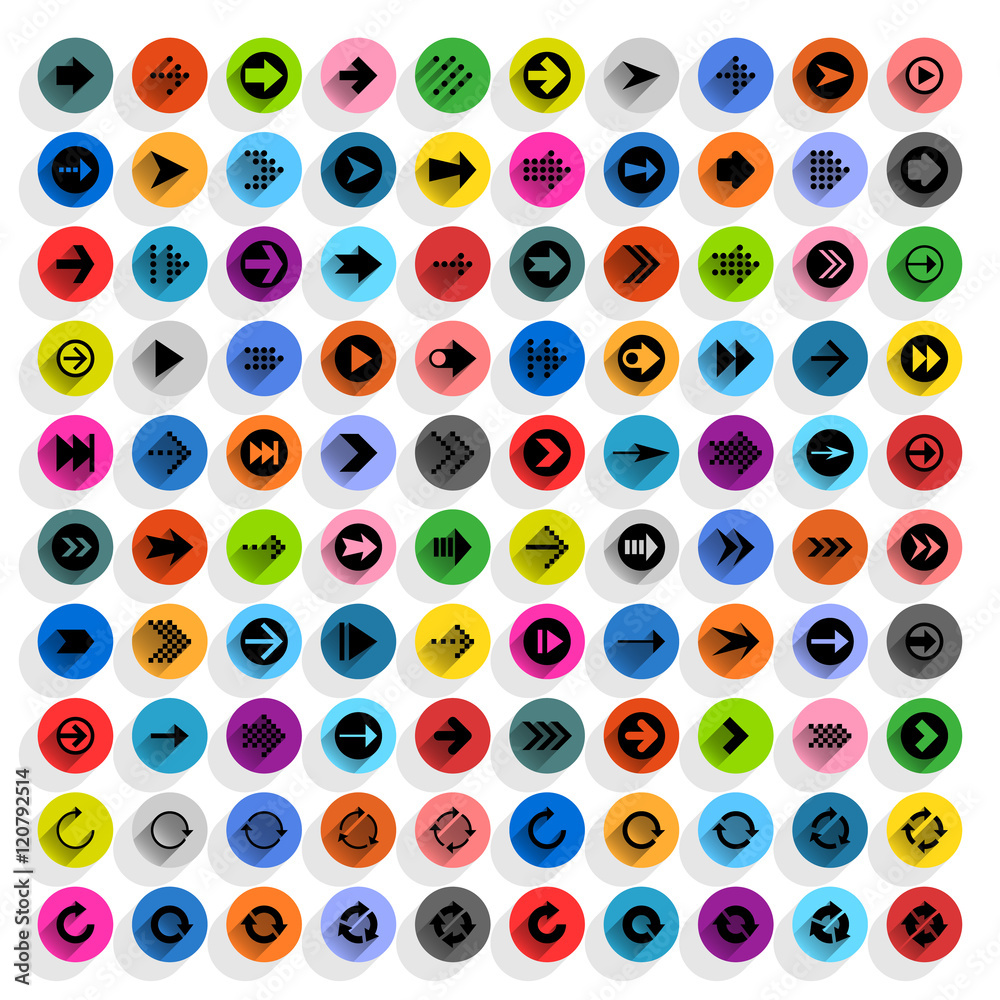 Flat arrow icon circle web button Flat arrow icon circle web button