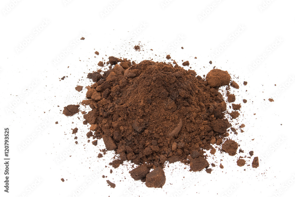 Coffee ground on white background Coffee ground on white background