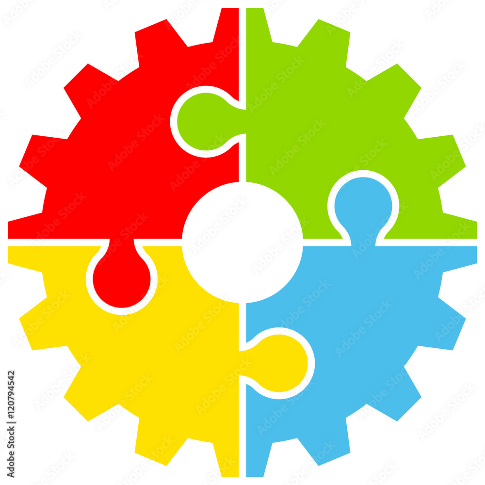 Gear Puzzle Graphic Color