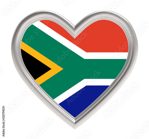 South Africa flag in silver heart isolated on white background. 3D illustration. Free Download South Africa flag in silver heart isolated on white background. 3D illustration. - GFXLoad