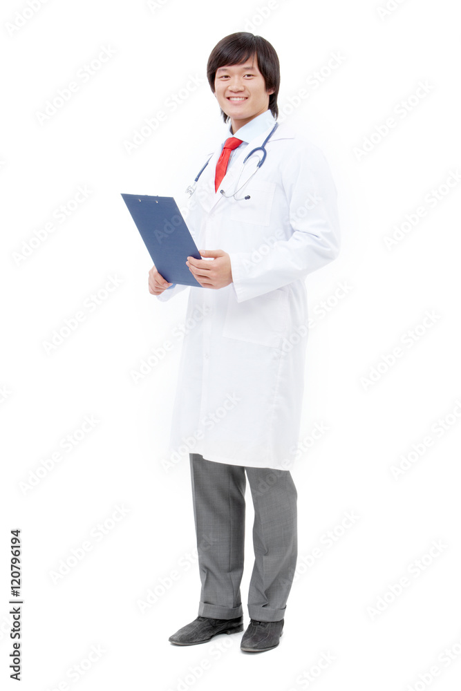 Portrait of a young doctor isolated on white Portrait of a young doctor isolated on white
