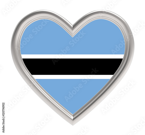 Botswana flag in silver heart isolated on white background. 3D illustration. Free Download Botswana flag in silver heart isolated on white background. 3D illustration. - GFXLoad