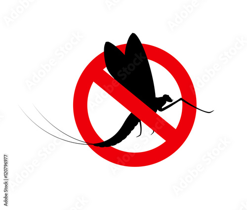 Mayfly Insect Prohibited Sign
