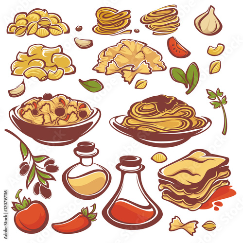 all for your pasta, vector ingridient collection for you spaghet