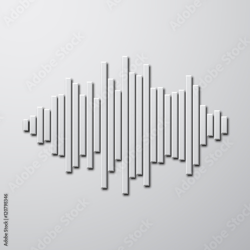 Silhouette of sound waveform with shadow