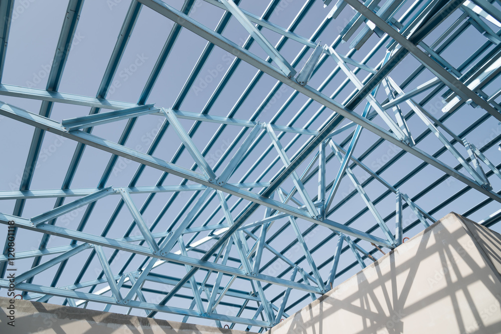 Fototapeta premium Structure of steel roof.