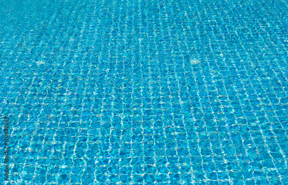 Swimming pool water reflections in sunny day
