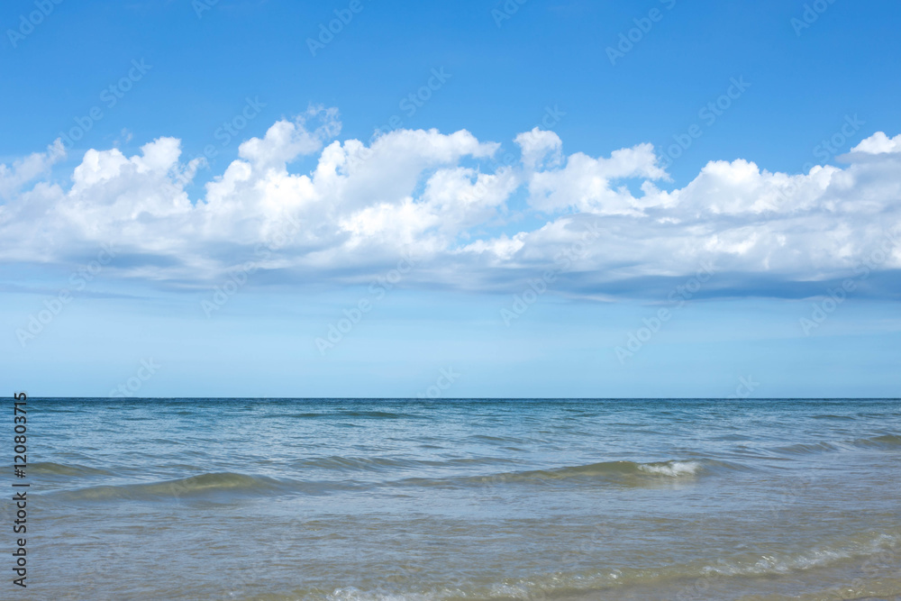Beautiful sky with white cloud and water of the ocean