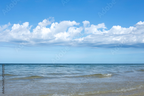 Beautiful sky with white cloud and water of the ocean