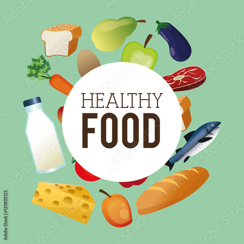 assorted healthy food icons emblem vector illustration design 