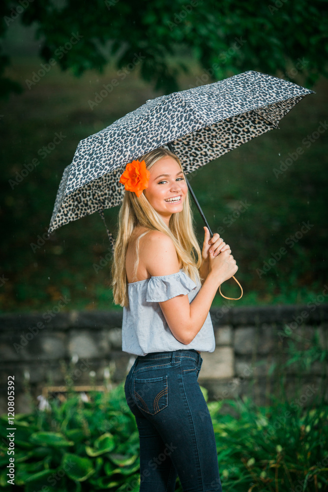 Rainy Day Teen Girl Poses Umbrella Stock Photo 482824750 | Shutterstock