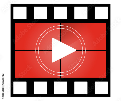Play Logo auf negativ Filmrolle