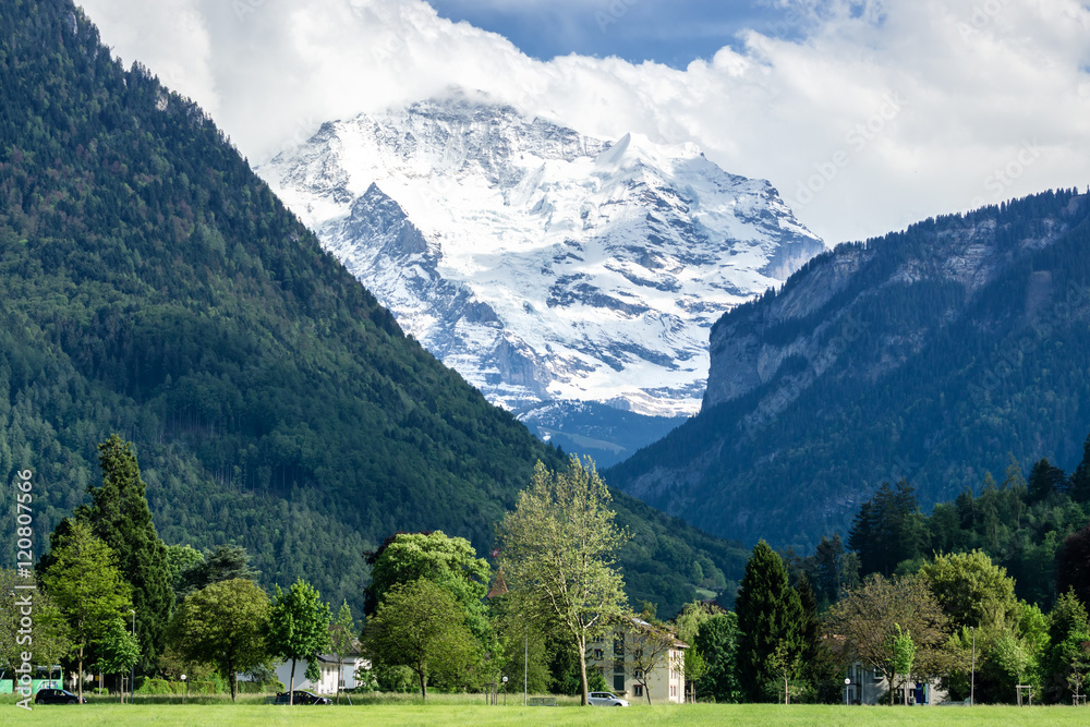 Landscape Swiss Alps from Interlaken Switzerland