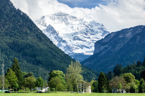 Landscape Swiss Alps from Interlaken Switzerland