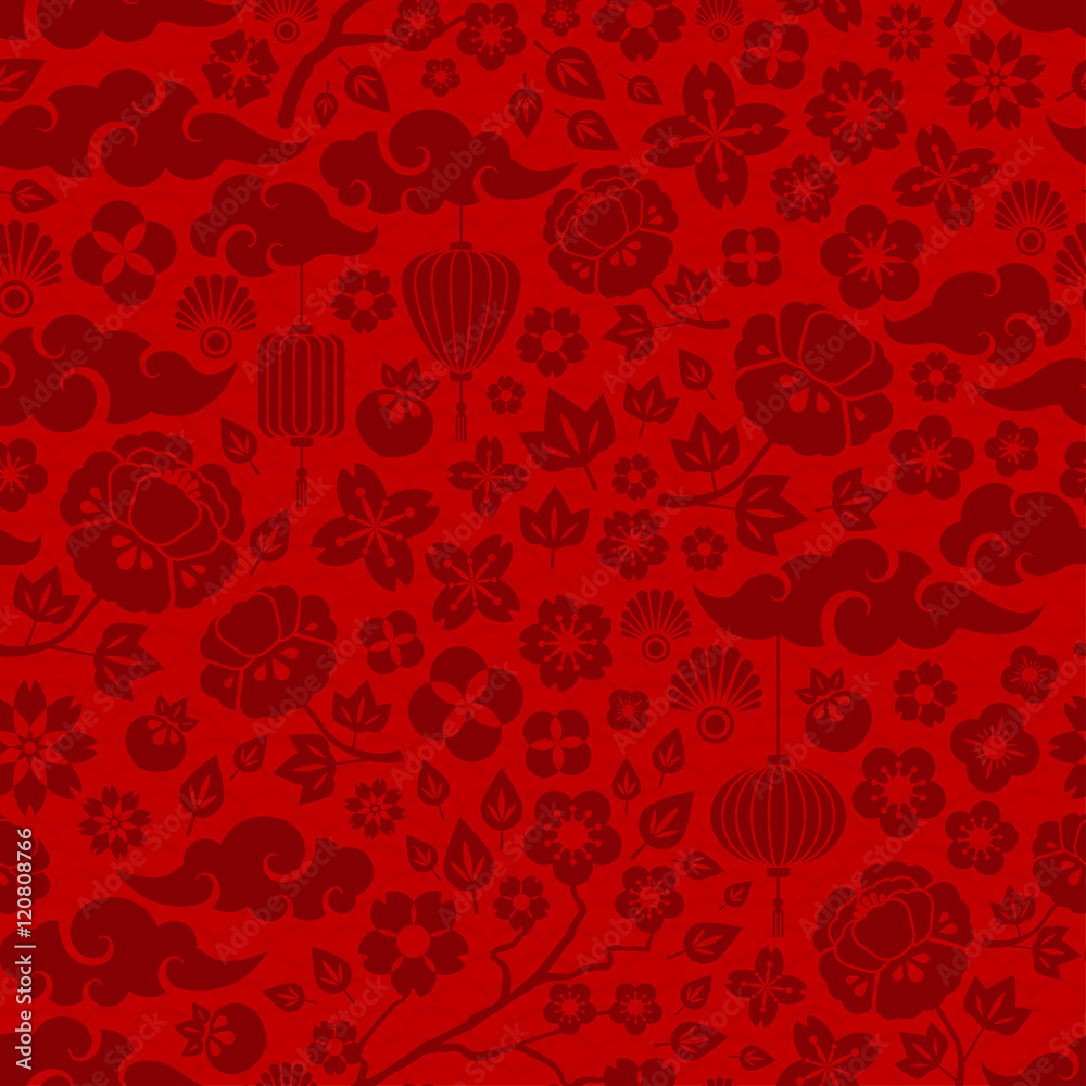 Red Chinese Seamless Pattern Red Chinese Seamless Pattern